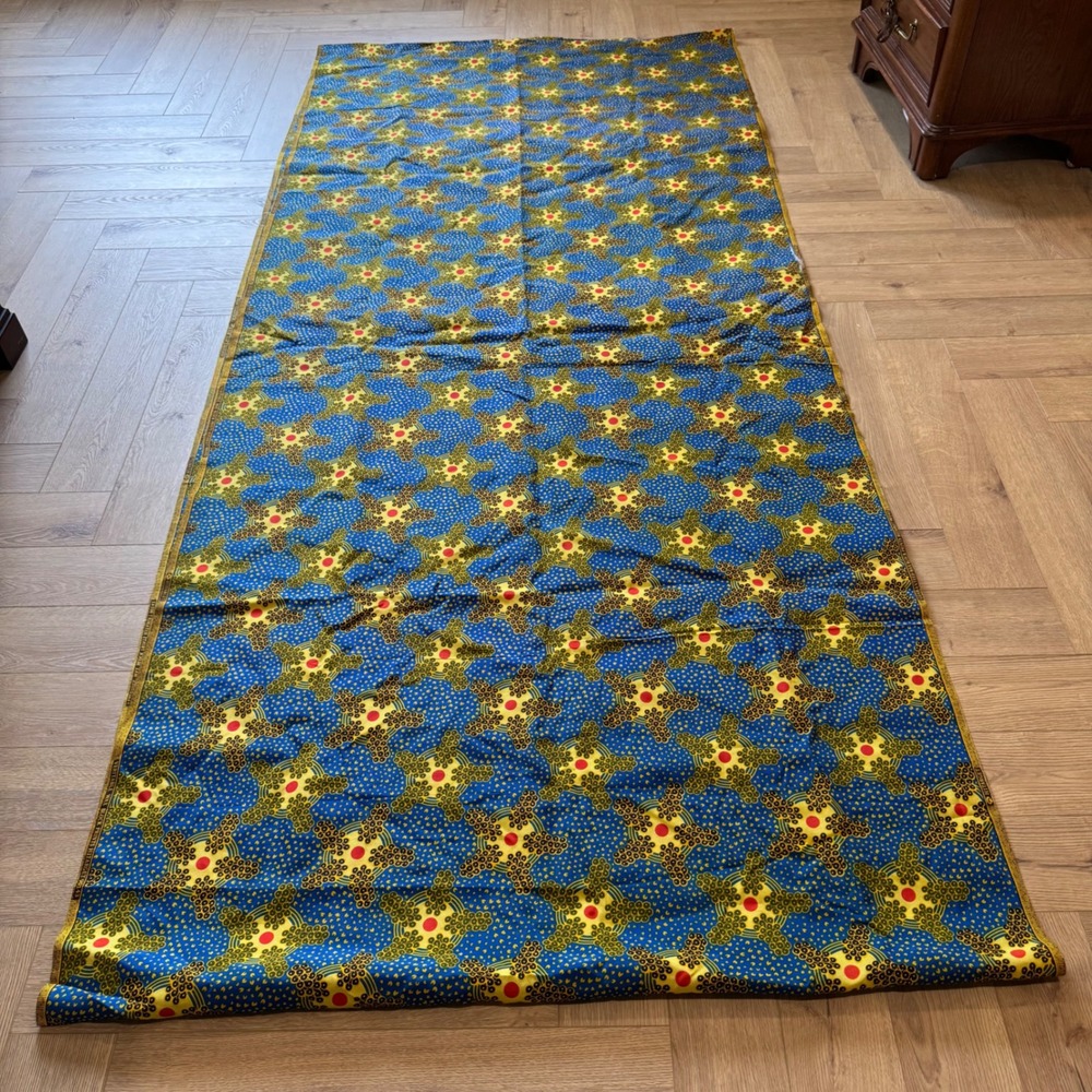 West African Wax Print Fabric 46.5" x 208" Ankara Cotton 5.8 yards 90143
